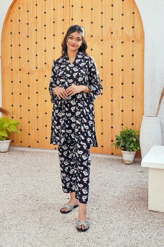 Floral linen Suit