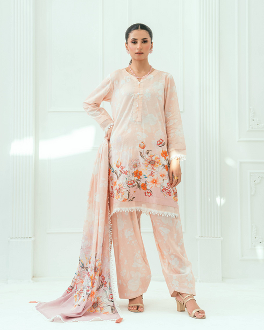Unstitched Printed Lawn 3 Piece