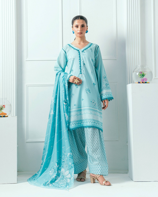 Unstitched Printed Lawn 3 Piece