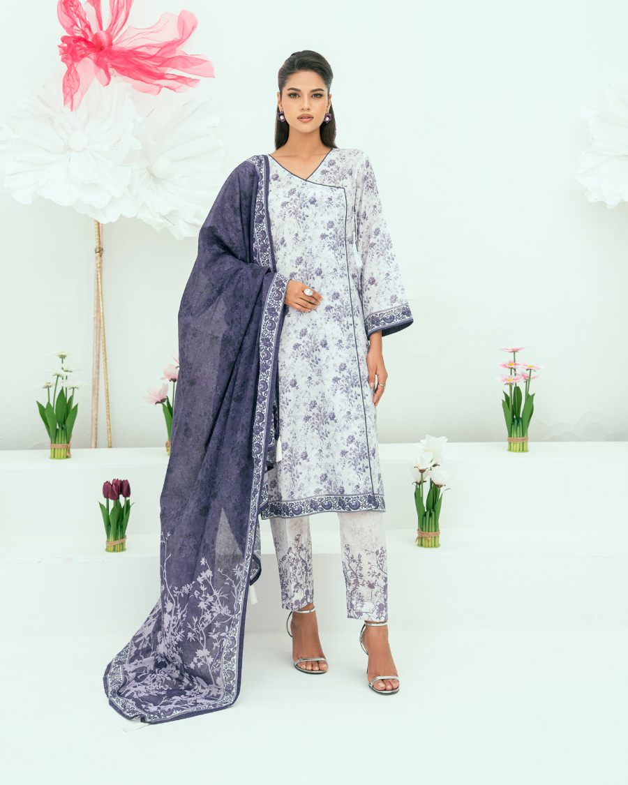 Unstitched Printed Lawn 3 Piece