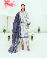 Unstitched Printed Lawn 3 Piece