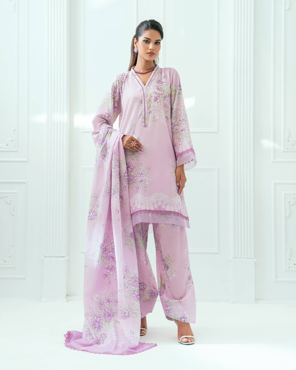 Unstitched Printed Lawn 3 Piece