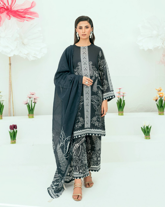 Unstitched Printed Lawn 3 Piece