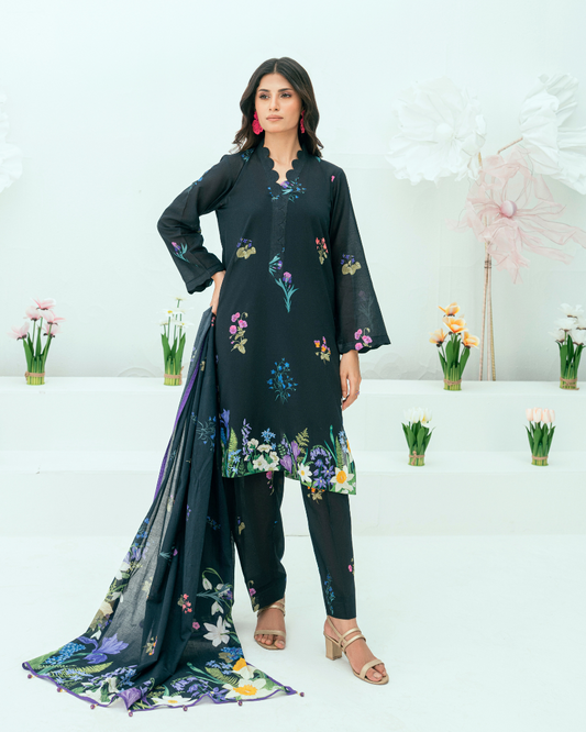 Unstitched Printed Lawn 3 Piece