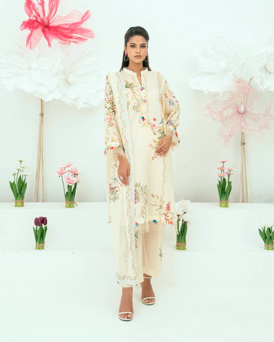 Unstitched Printed Lawn 3 Piece