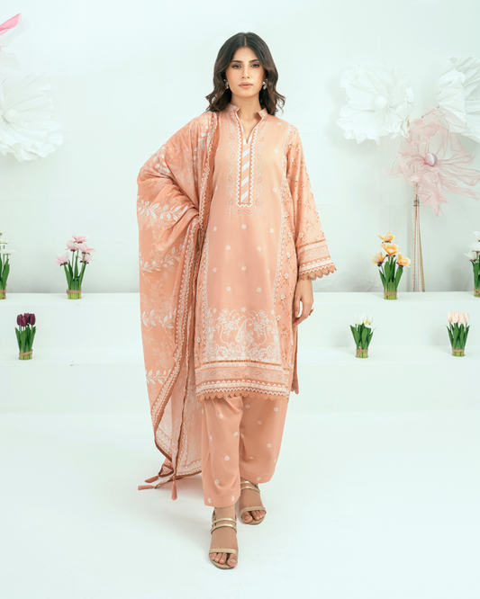 Unstitched Printed Lawn 3 Piece