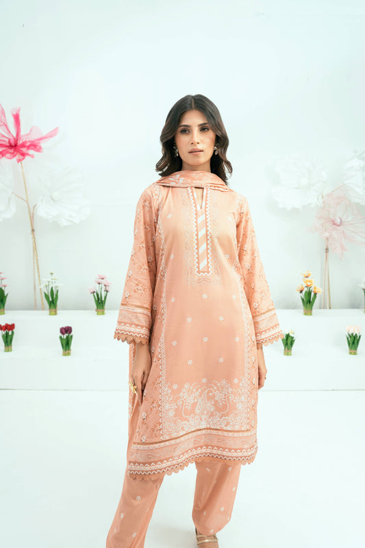 Unstitched Printed Lawn 3 Piece