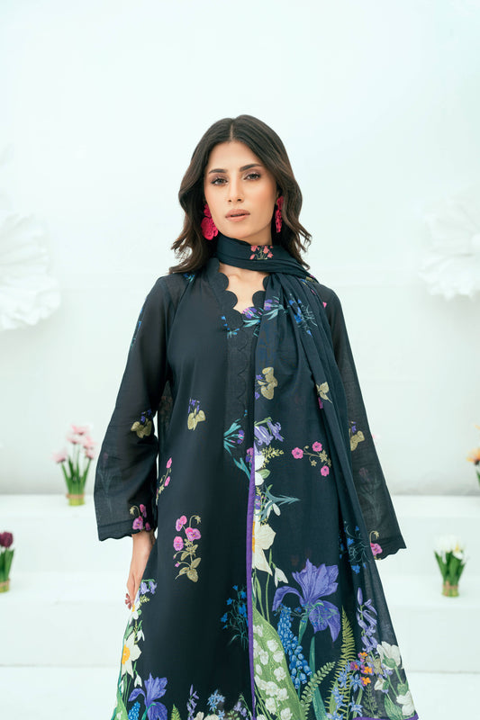 Unstitched Printed Lawn 3 Piece