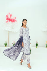 Unstitched Printed Lawn 3 Piece