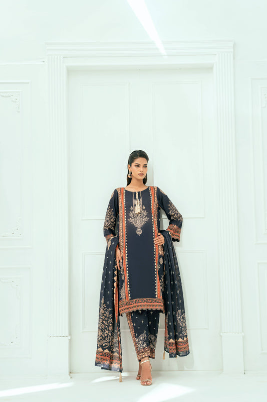Unstitched Printed Lawn 3 Piece