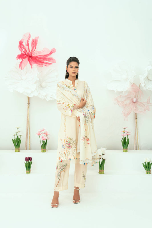 Unstitched Printed Lawn 3 Piece