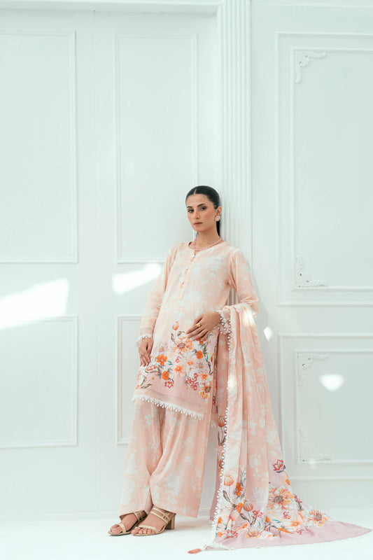 Unstitched Printed Lawn 3 Piece