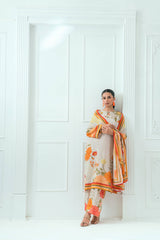 Unstitched Printed Lawn 3 Piece