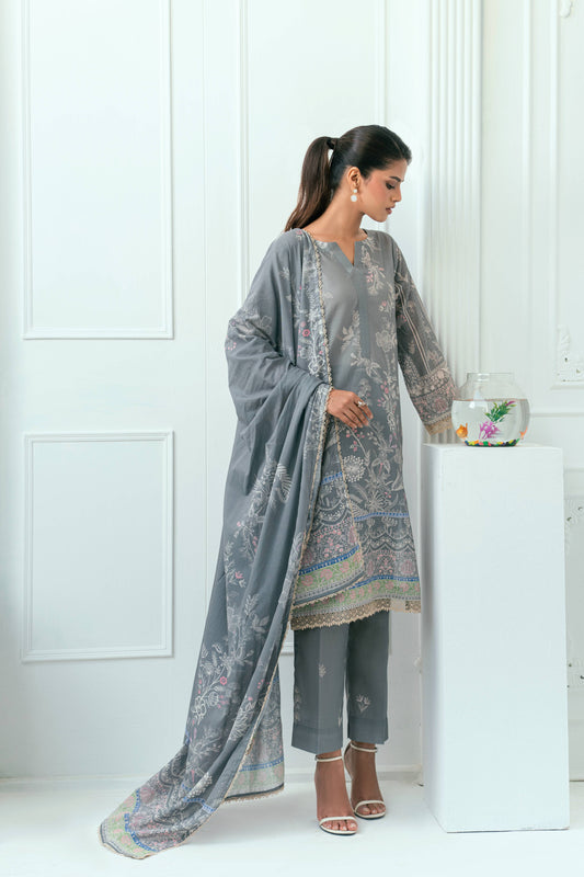 Unstitched Printed Lawn 3 Piece