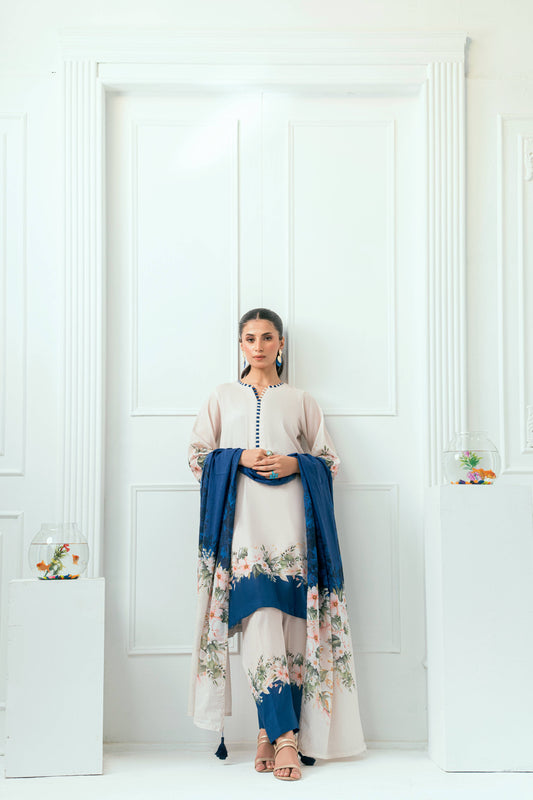 Unstitched Printed Lawn 3 Piece