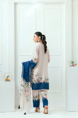 Unstitched Printed Lawn 3 Piece