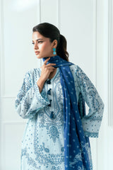 Unstitched Printed Lawn 3 Piece