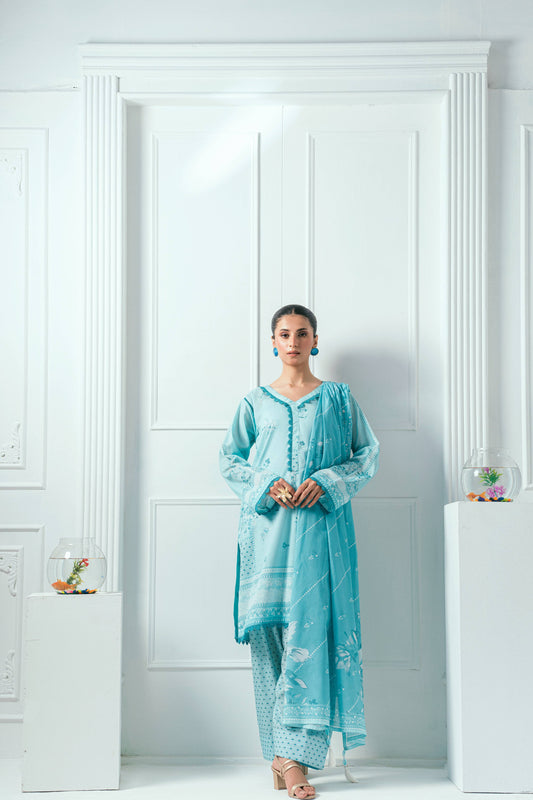 Unstitched Printed Lawn 3 Piece