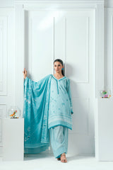 Unstitched Printed Lawn 3 Piece