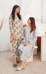 Marian blue Printed Khaddar