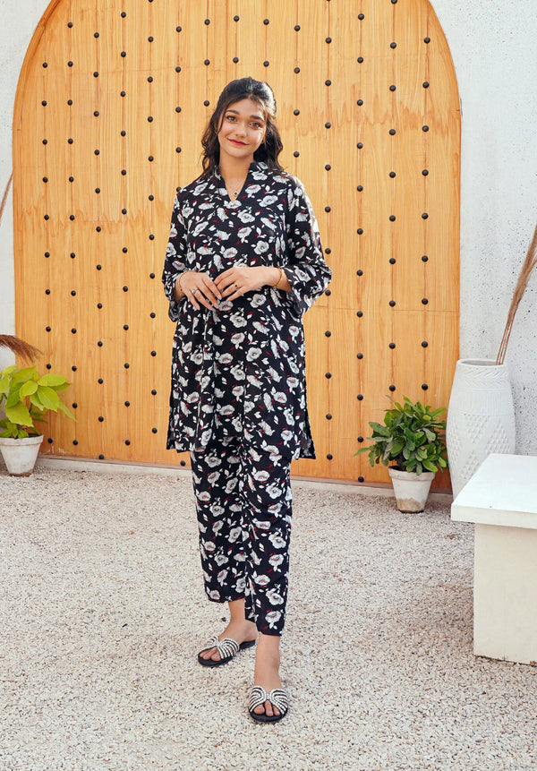 Floral linen Suit