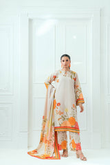 Unstitched Printed Lawn 3 Piece